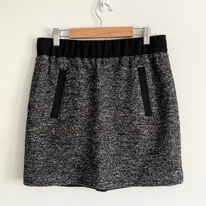 Loft Marled Gray Wool Mini Skirt